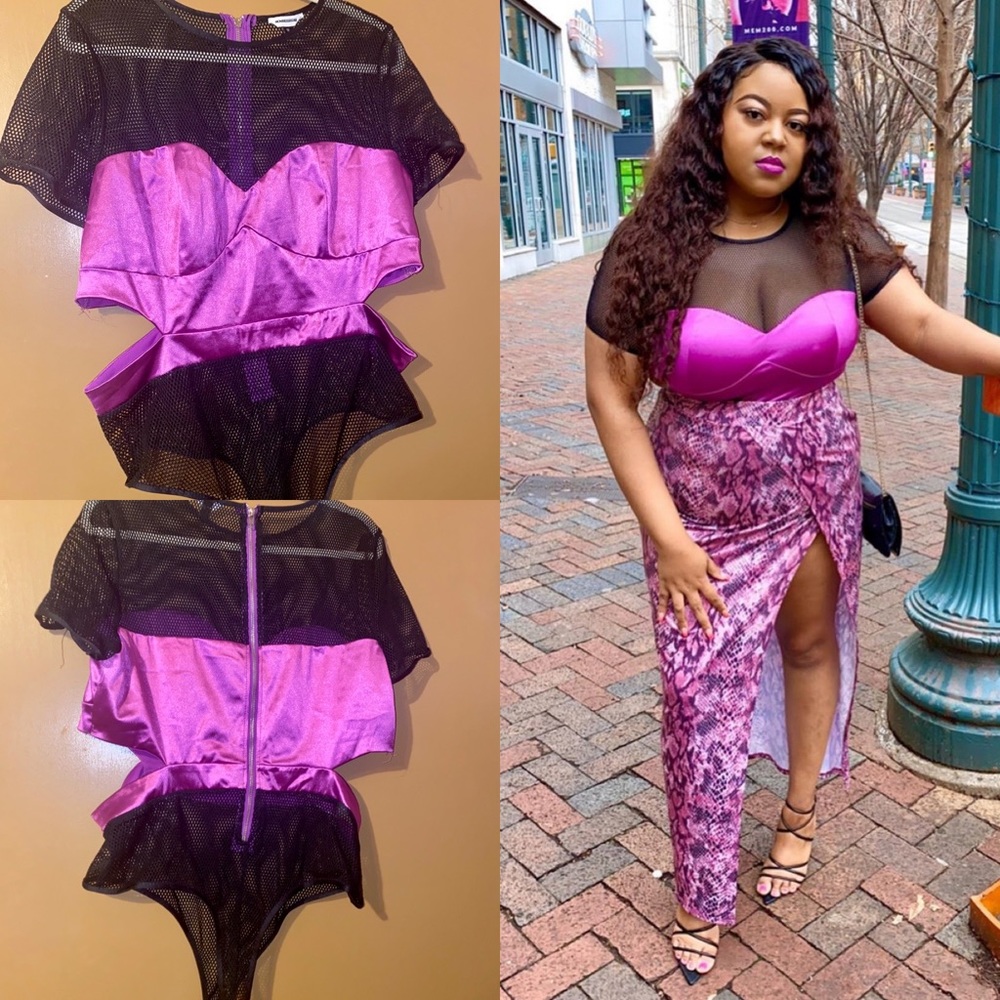 Mesh/Satin Bodysuit